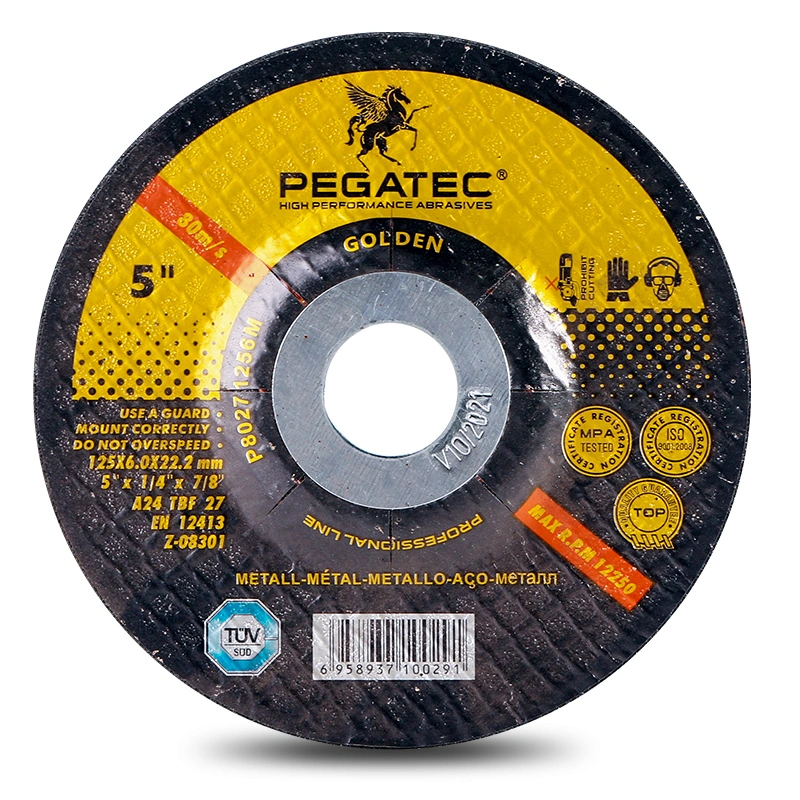 Pegatec 5'' 125X6X22mm disco de sierra de amoladora de acero abrasivo esmerilado de metal Disco