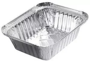 Rectangle Disposable Airline Food Service Aluminum Foil Container with Lid