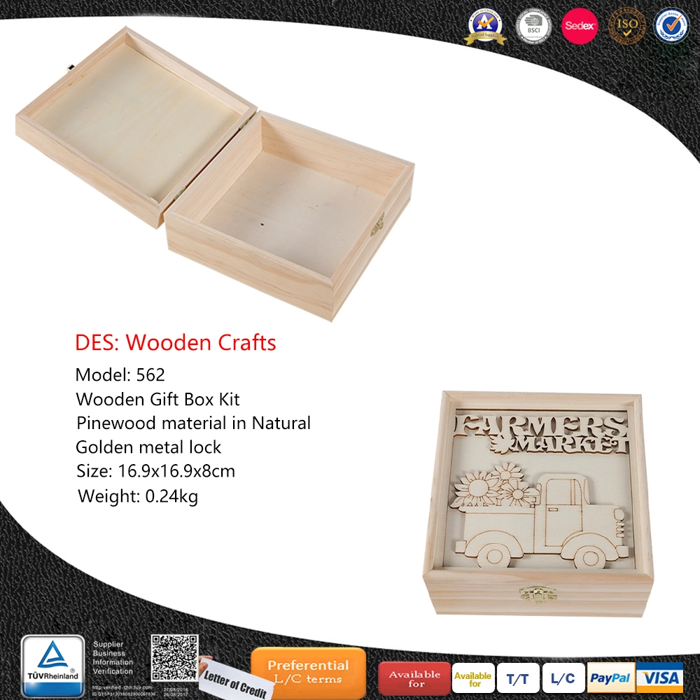 Wood Box Natural DIY Craft Boxes Custom Wood Gift Box