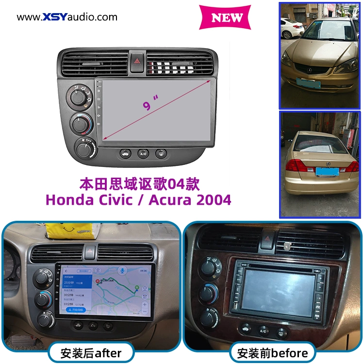 Android Auto Navigation Tc925 Honda Civic Acura 04 Car Navigation System with Modern Design