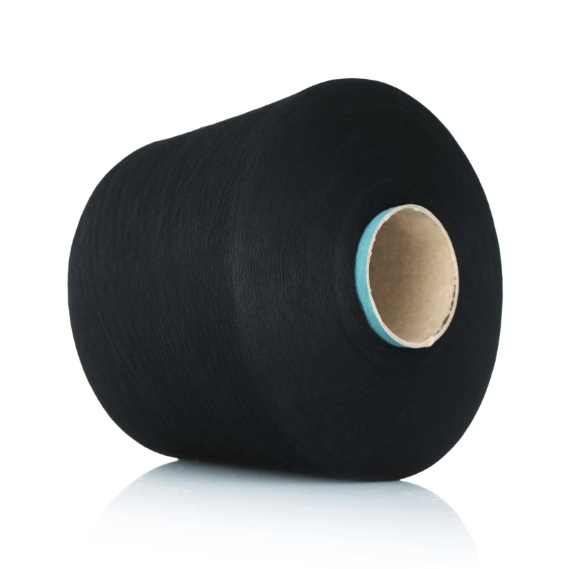 Best Sustainable Eco Friendly Dope Dyed Black Tshirt Polyester Yarn for Knitting Textile