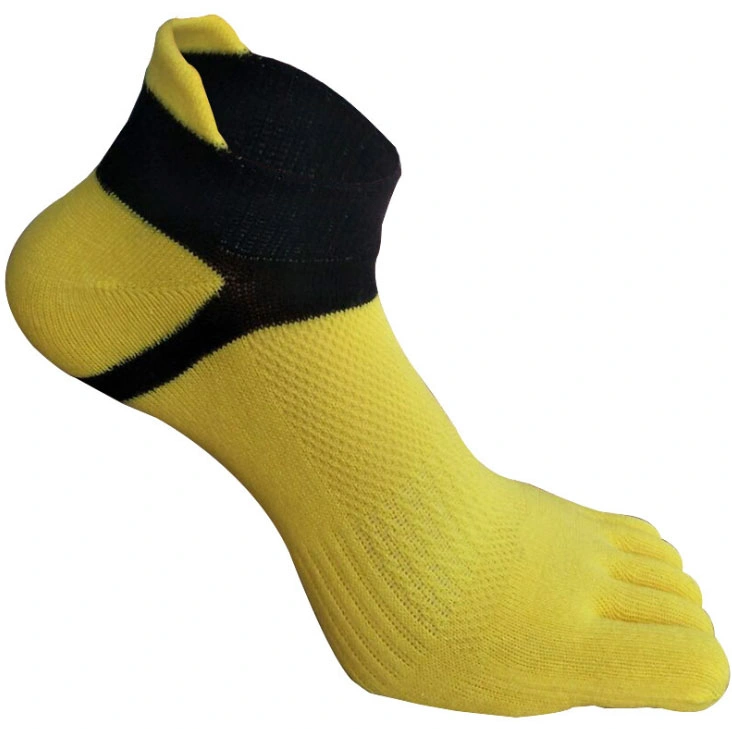 Cotton Mesh Top Five Toe Ankle Men Athletic Sport Socks with Tab