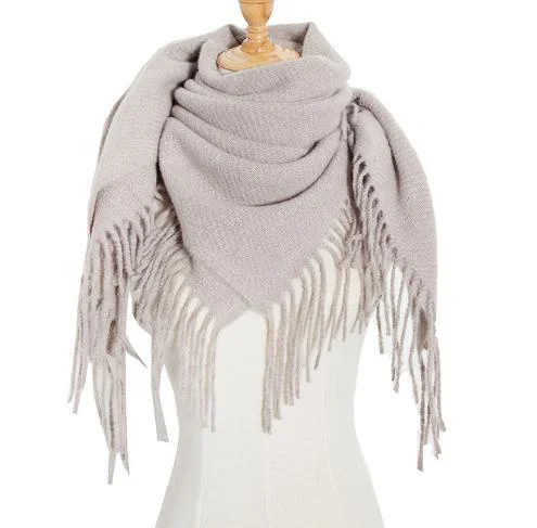 High quality/High cost performance  Custom Simple Solid Color Cashmere Scarf Winter Warm Knitted Ladies Scarf