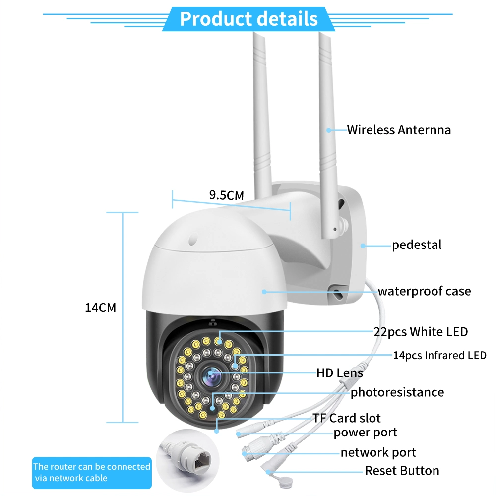 Cámara de seguridad CCTV solar PTZ de alta calidad de 1,5 pulgadas