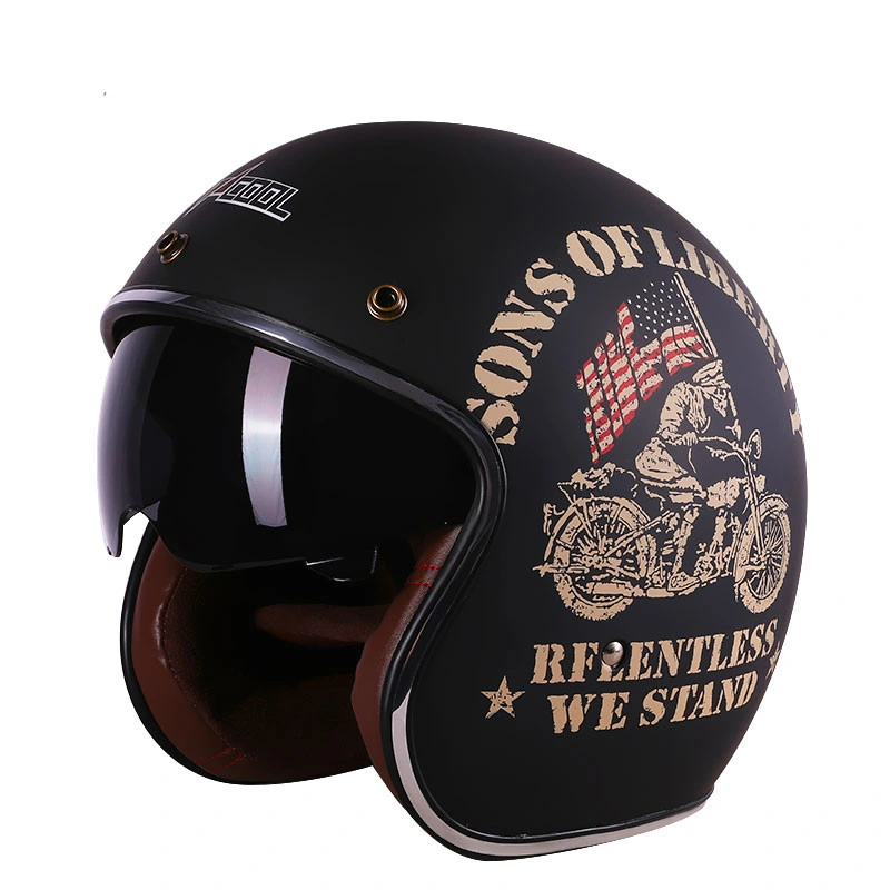 Personalized ABS ECE Scooter Helmet DOT Pen Face Motorcycle Racing Full Face Mask Helmet Retro Harley