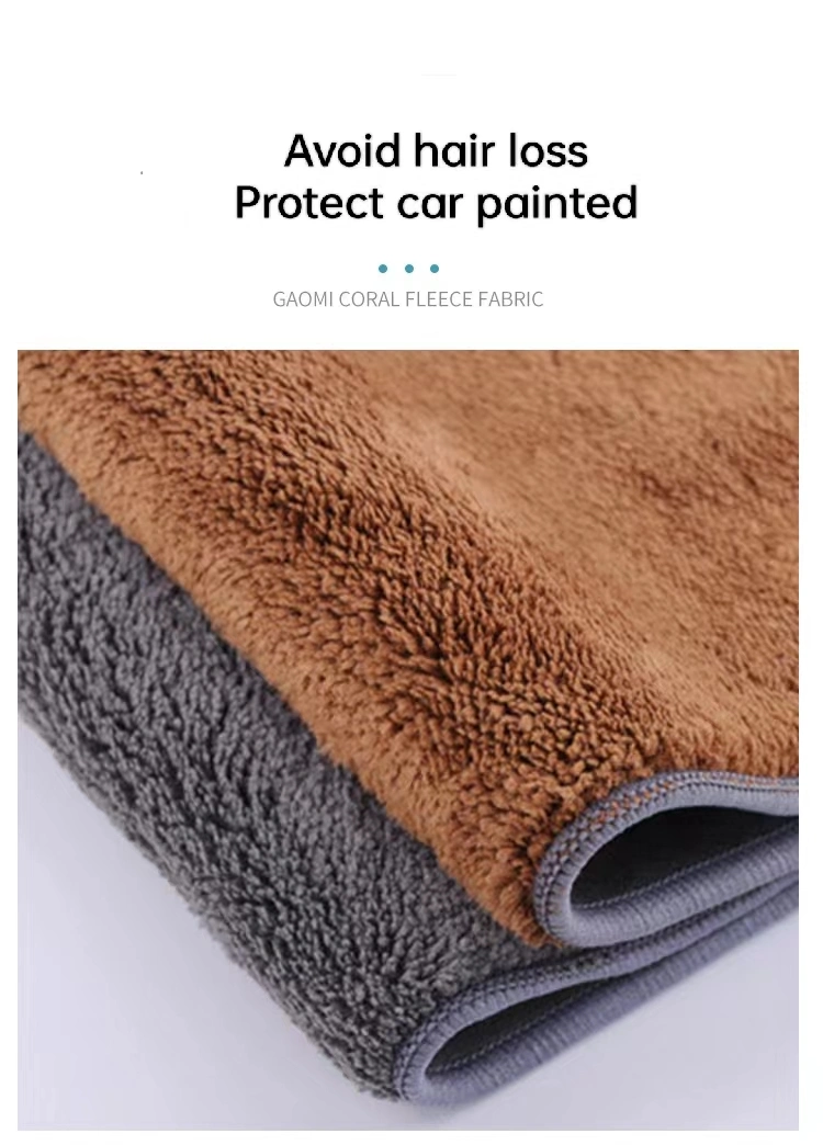 420GSM 30*30cm Suede Car Towel Microfiber Fabric Absorbent Coral Velvet Dish Cloth Towel