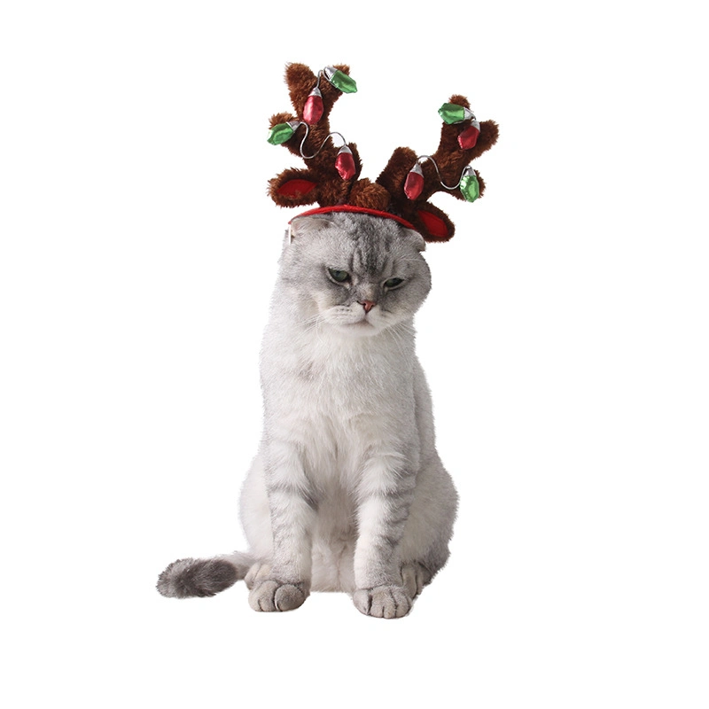 Wholesale Christmas Pet Hair Accessory Hair Loop Antlers Headband for Dogs