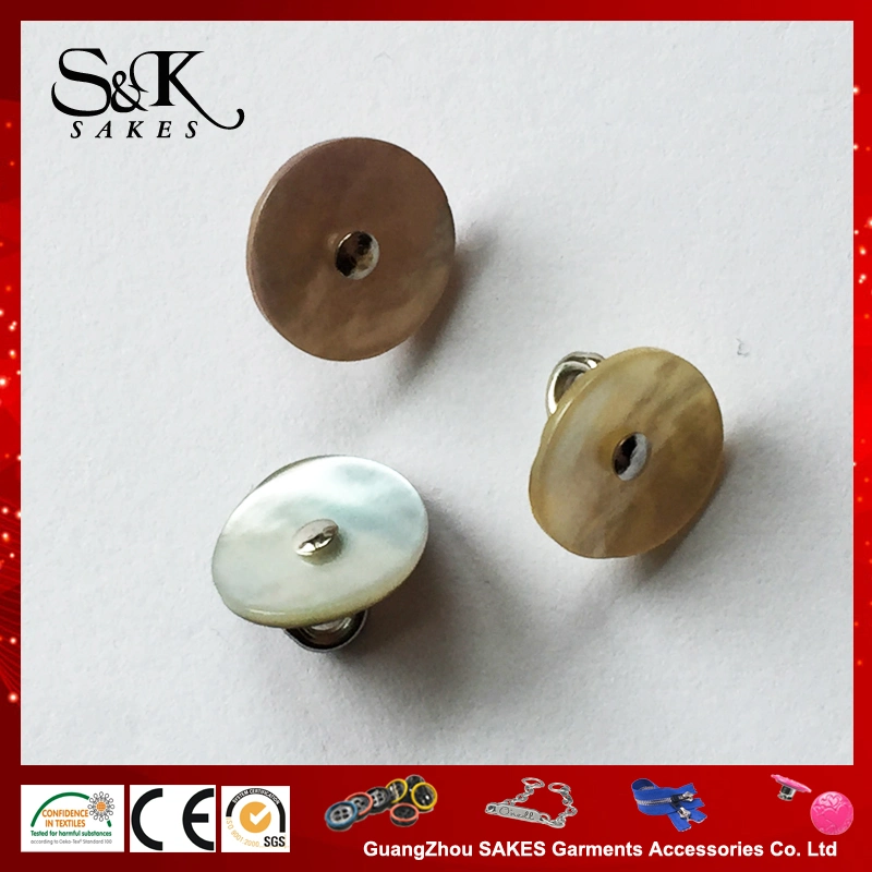 High quality/High cost performance  Natural Agoya Shell Button with Metal Hook for Garments