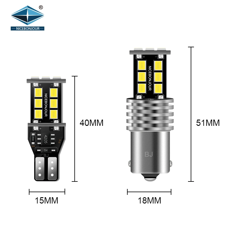 1156 1157 7440 7443 3157 15SMD 2835 LED Turn Signals Light Bulbs for Car