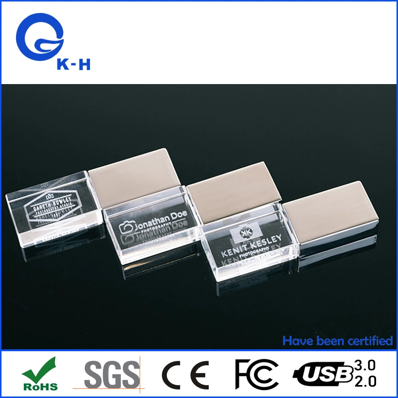 Wholesale/Supplier Promotional Glass Memory USB Flash Disk Crystal Memory Drive 16GB 32GB