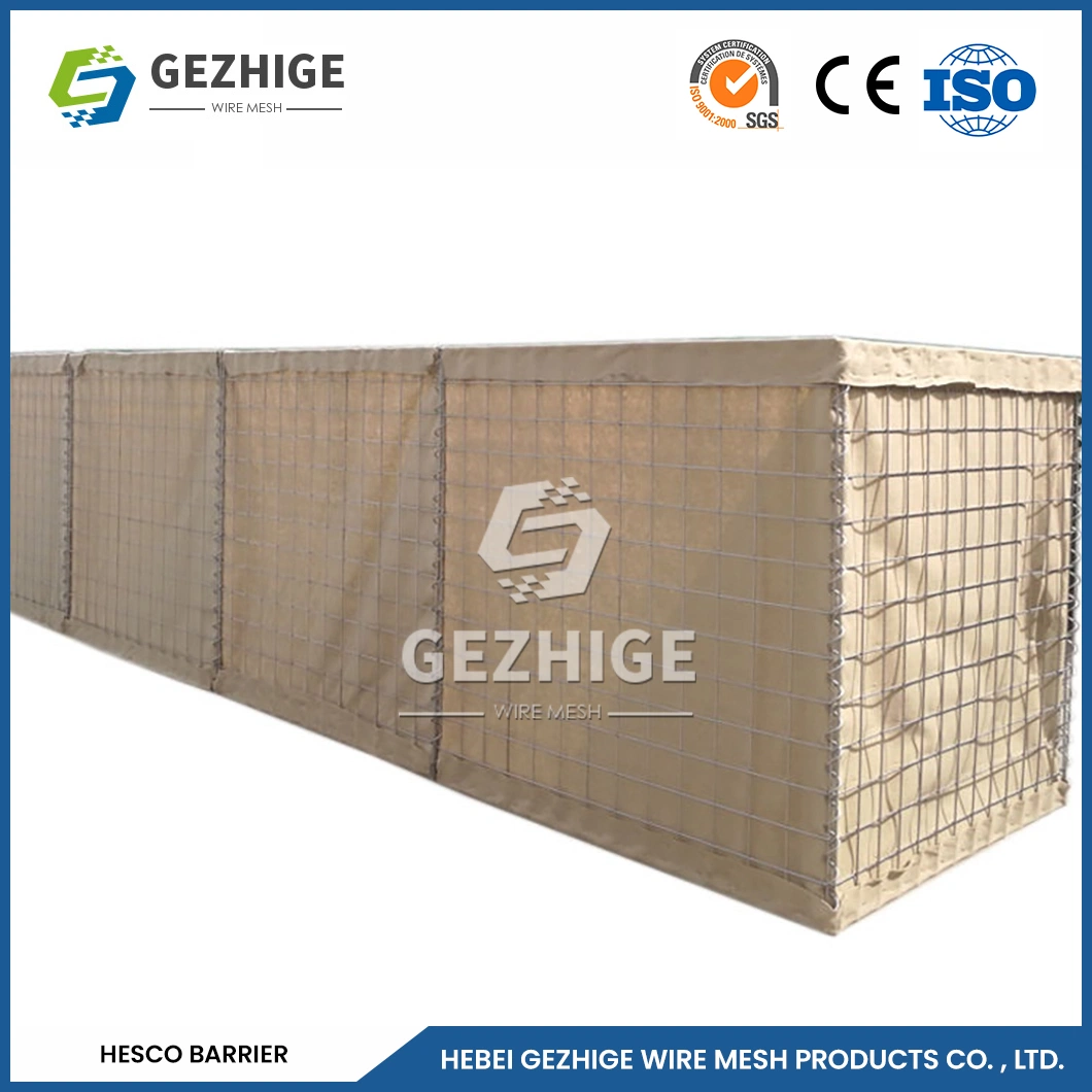 Gezhige Galvanized Hexagonal Gabion Wire Mesh Suppliers Anti-Ultraviolet Geonets and Gabion Net China Good Flexibility Sand Wall Hesco Barrier