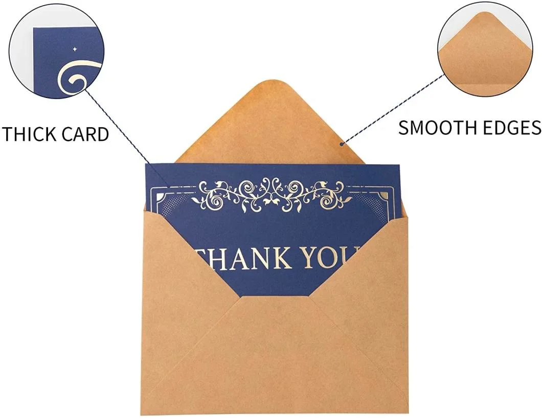 Wholesale/Supplier Gold Foil Printing Thank You Cards Custom Greeting Card