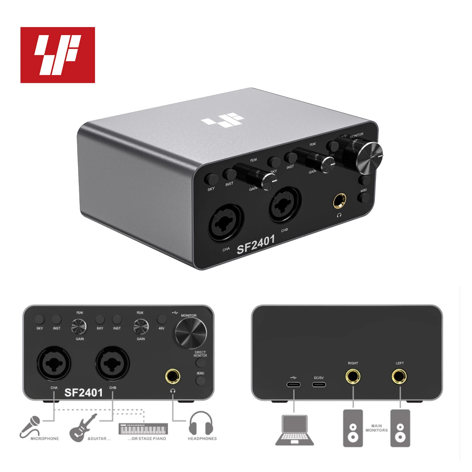 Digital Mixer Audio Interface for Recording/Podcasting/Streaming with Studio Quality Sound