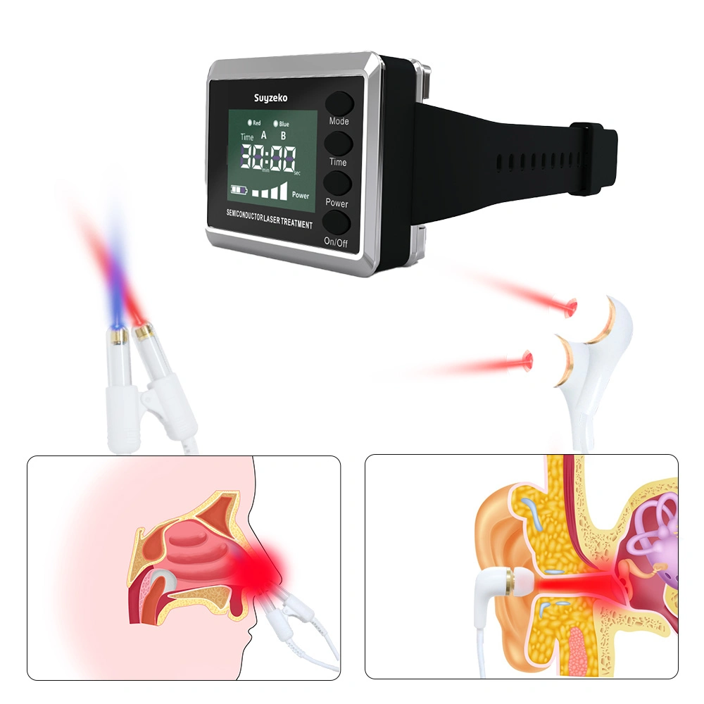 Suyzeko Persönliche Gesundheit 3 in 1 Low Level Cold Laser Therapie Armbanduhr für Rhinitis Gelenkschmerzen Wundheilung