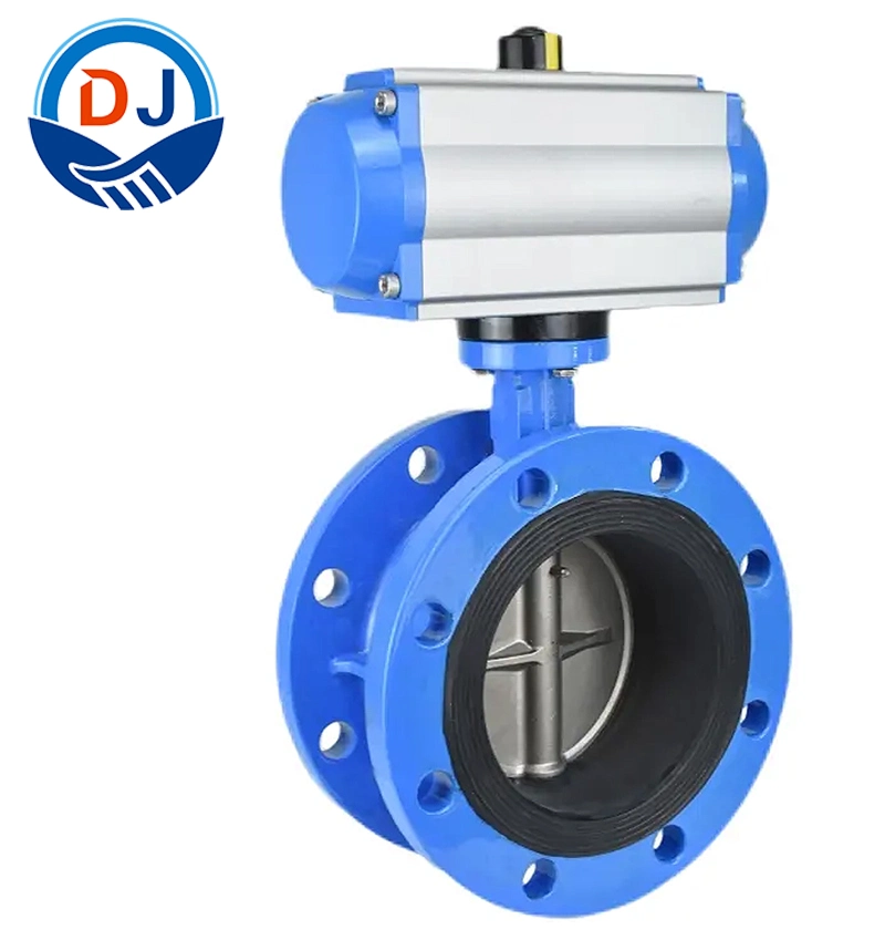 ANSI 150/300lb JIS 10K-20K Wcb Rotary Flanged Butterfly Valve with Pneumatic Actuator