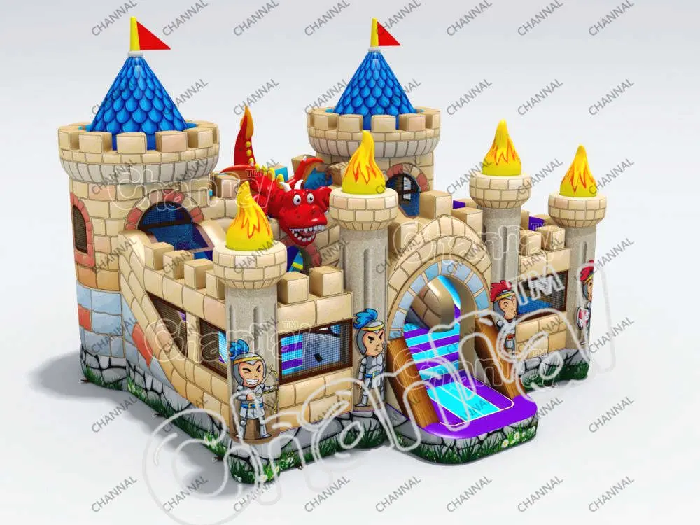 Knight Vs Dragon Inflatable Playground Bouncy Jumping Castle Inflatable Playground