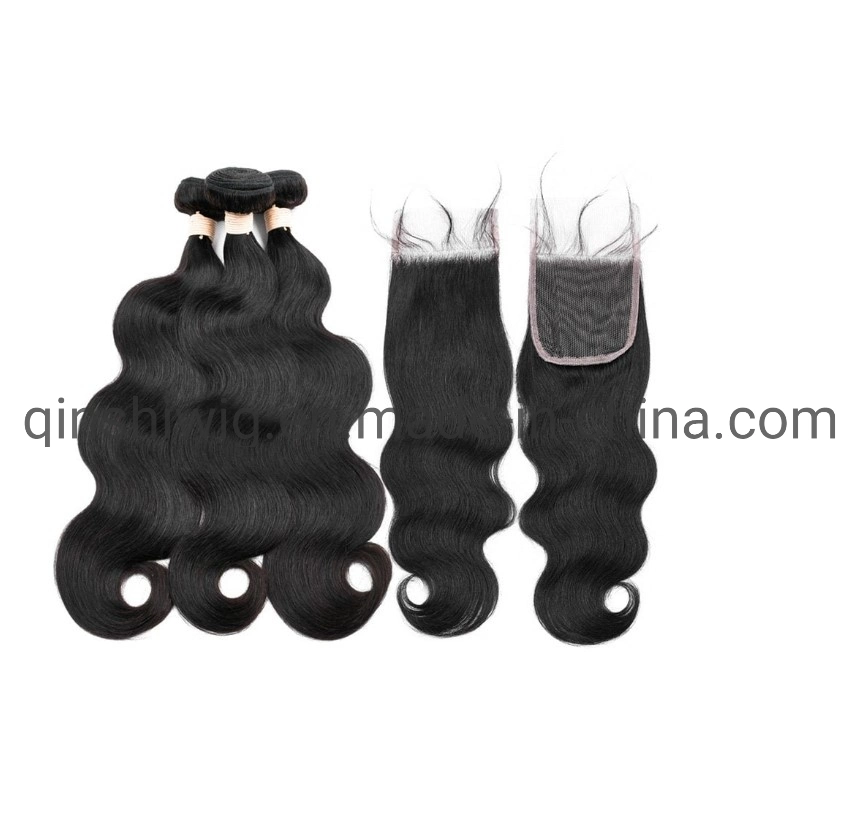 3PCS Body Wave Human Hair Weft with 1PC Free Part Hair Weft