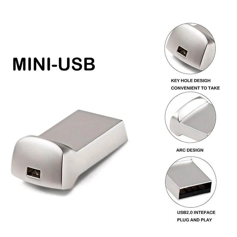 Mini Metal USB Flash Drives 2.0 Logo Customized Available