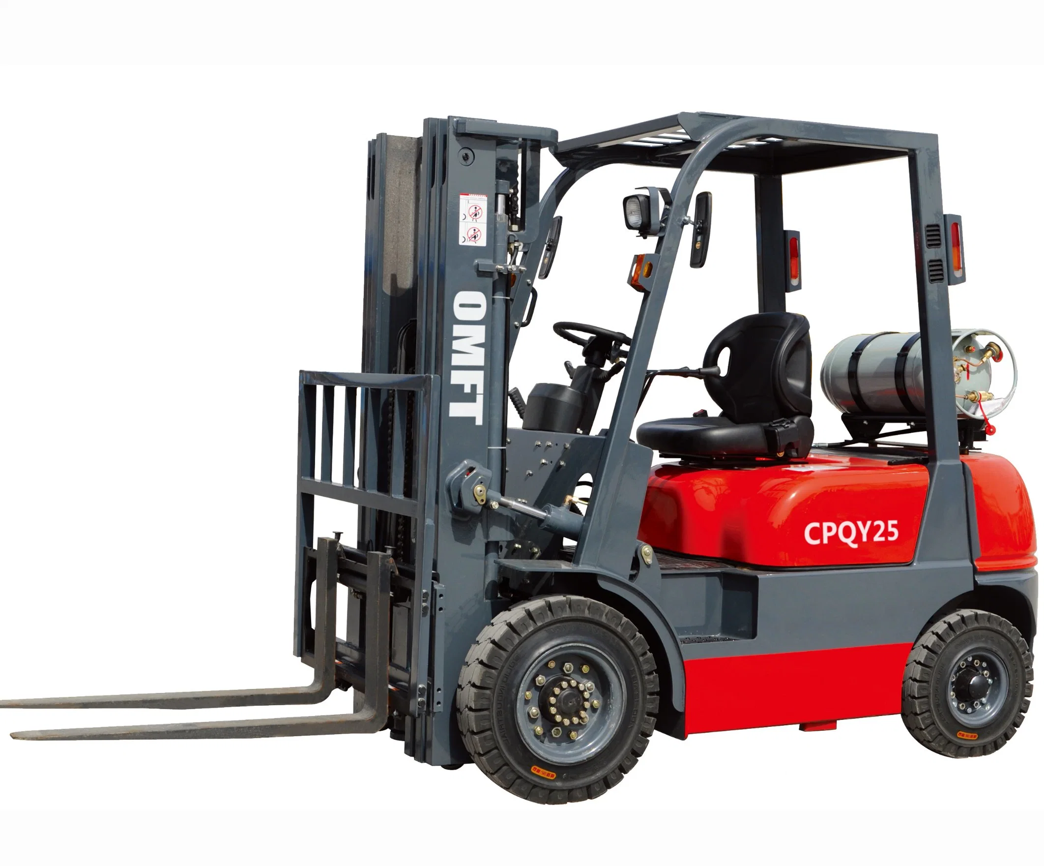 2.5 Ton 2.5 T 2500kg Cushion Tire Gasoline LPG 3m 4.5m Full Free Mast Dual Fuel Forklift Trucks Toyota CE 1.5-3.5ton Fork Lift Hyster/Yale/Linde/Nissan/Tcm