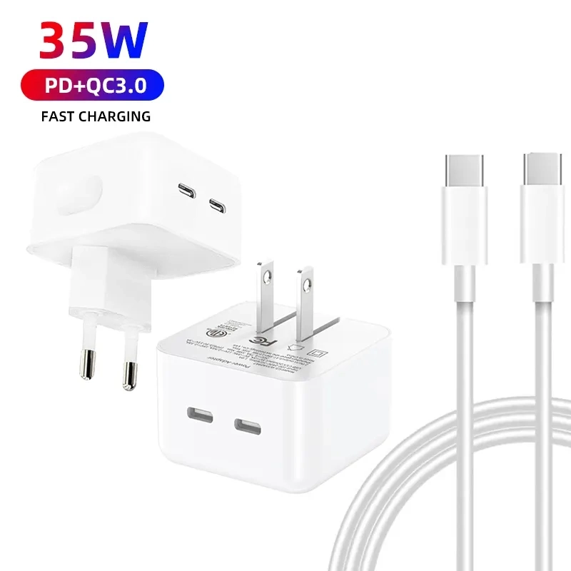 Chinese Manufacturer 35W Cell Phone USB Charger 30W 40W USB C Pd Fast Charging Chargers Us UK EU Plug USB Wall Charger