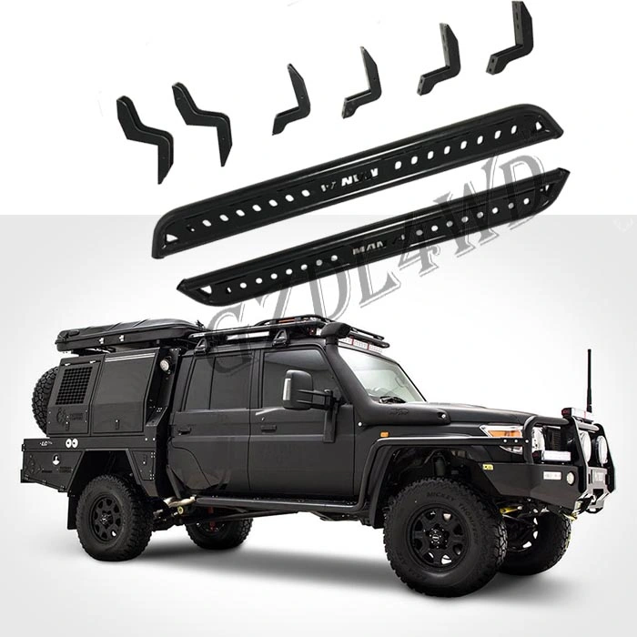 Side Step Bar Running Board Side Pedal for Toyota Land Cruiser 79 Fj79 Double Cab 4 Doors