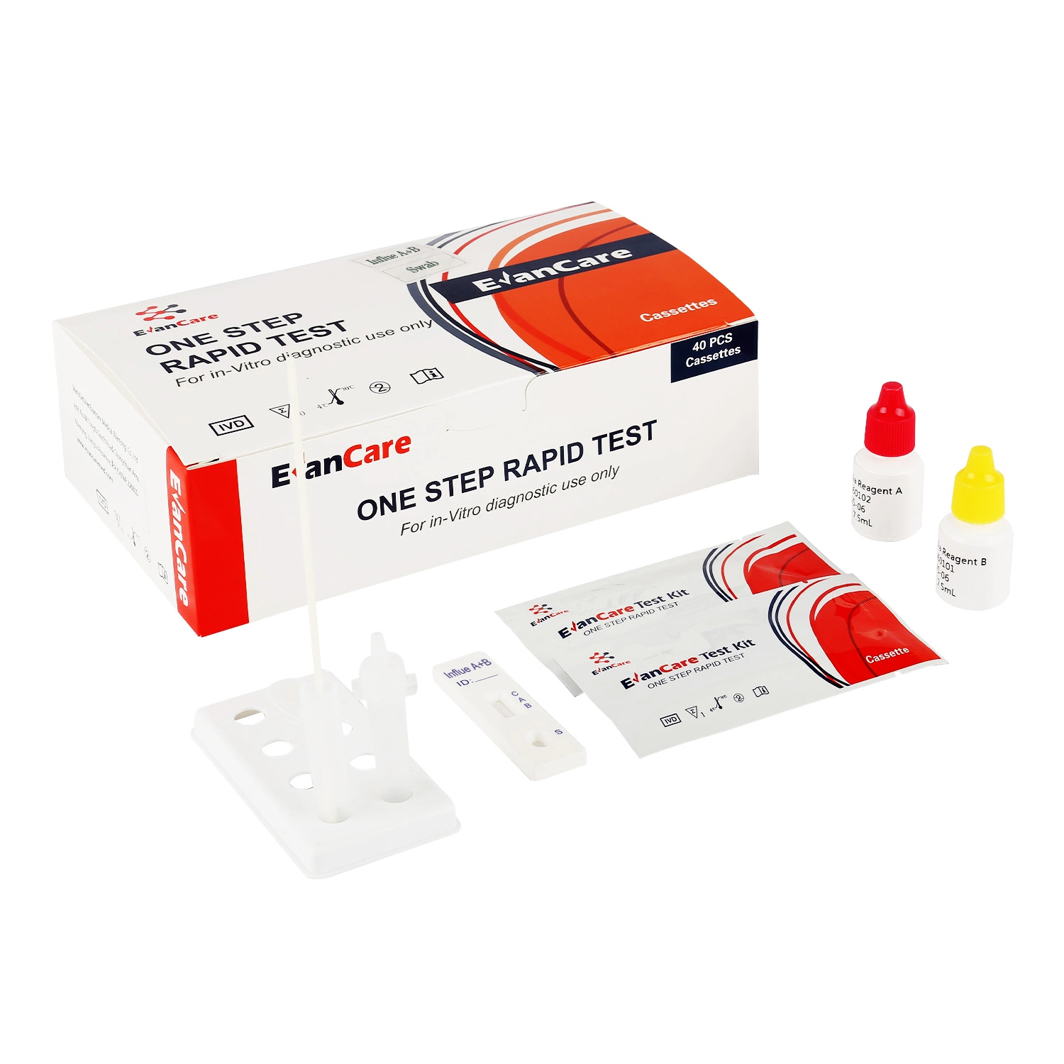 La gripe de diagnóstico a+b Prueba rápida hisopo Nasal Test Kit de Prueba rápida de antígenos