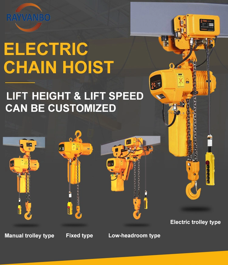 El tipo de cadena Gancho de elevación tipo suspensión solo /Cadena doble de velocidad variable eléctrica con carro elevador de cadena