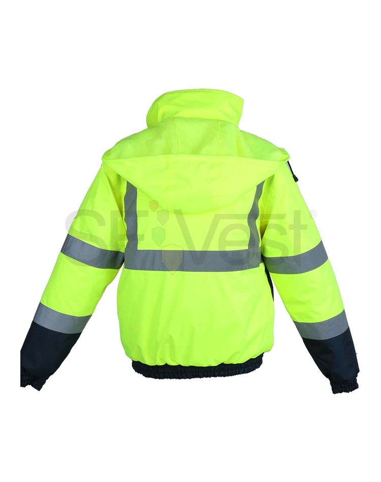 Veste de sécurité hiver chaud Hi Viz Vêtements de travail réfléchissant léger