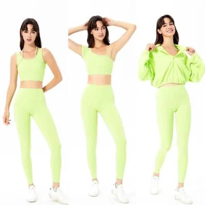 Stylish Sports Bra High Waist Workout Leggings Home Gym Wear Yoga Sets