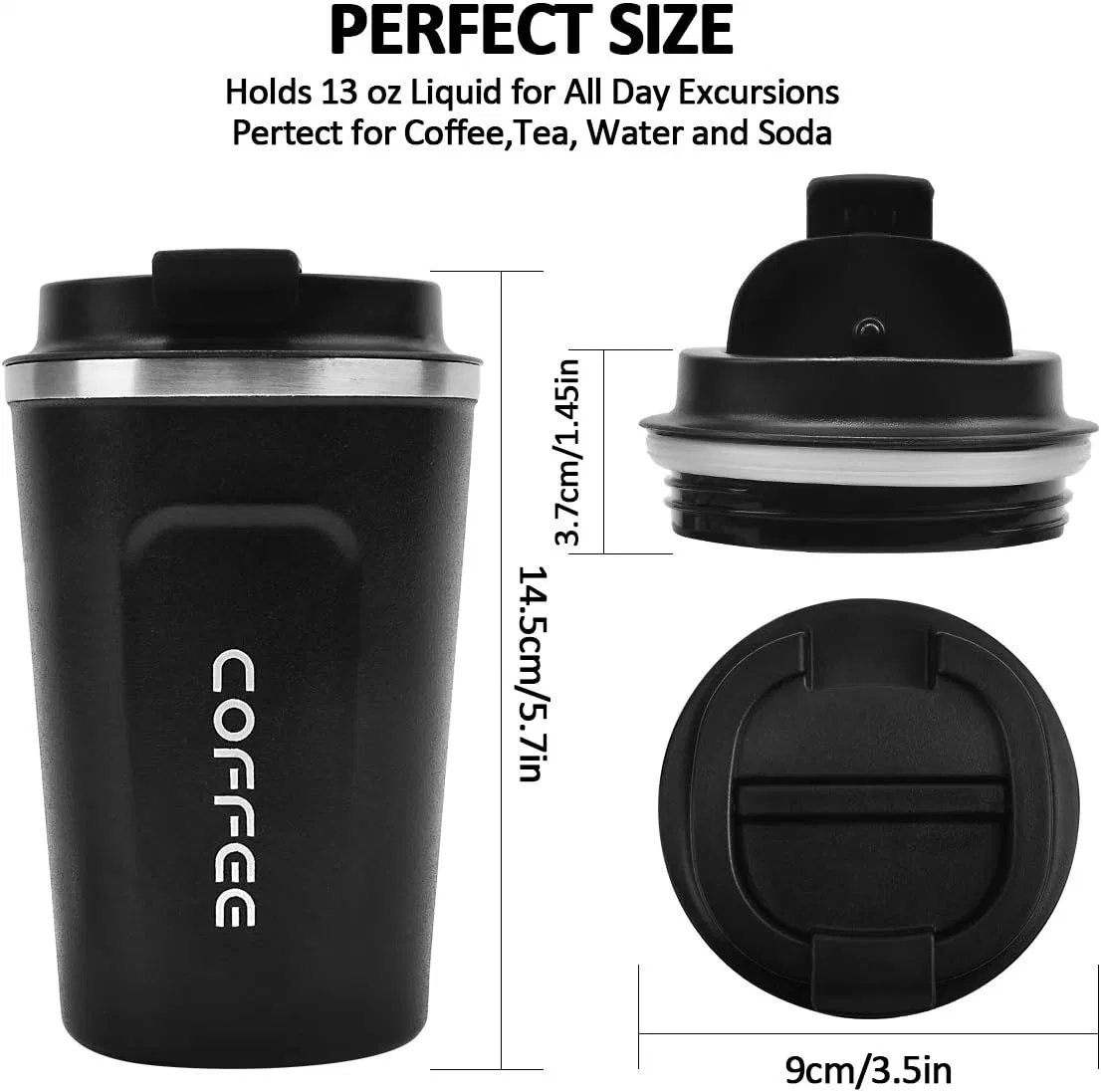 Custom Logo 500ml Stainless Steel Travel Tumbler Camper Cup Coffee Car Mug