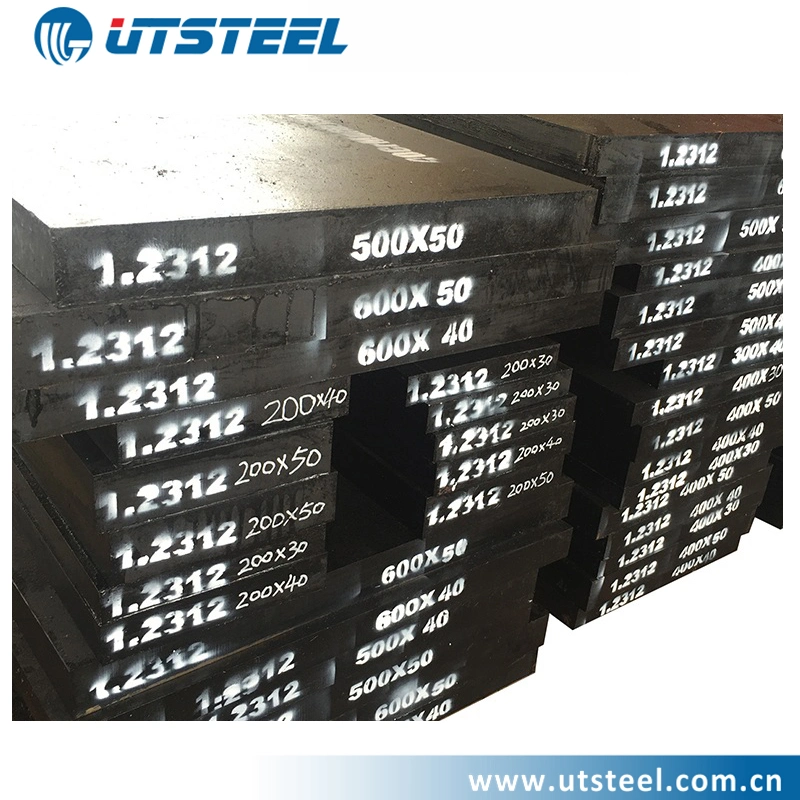 1.2312 Plastic Mold Steel Forged Black Surface Flat P20+S Plate Annealing Two-Sided Cut Machinability