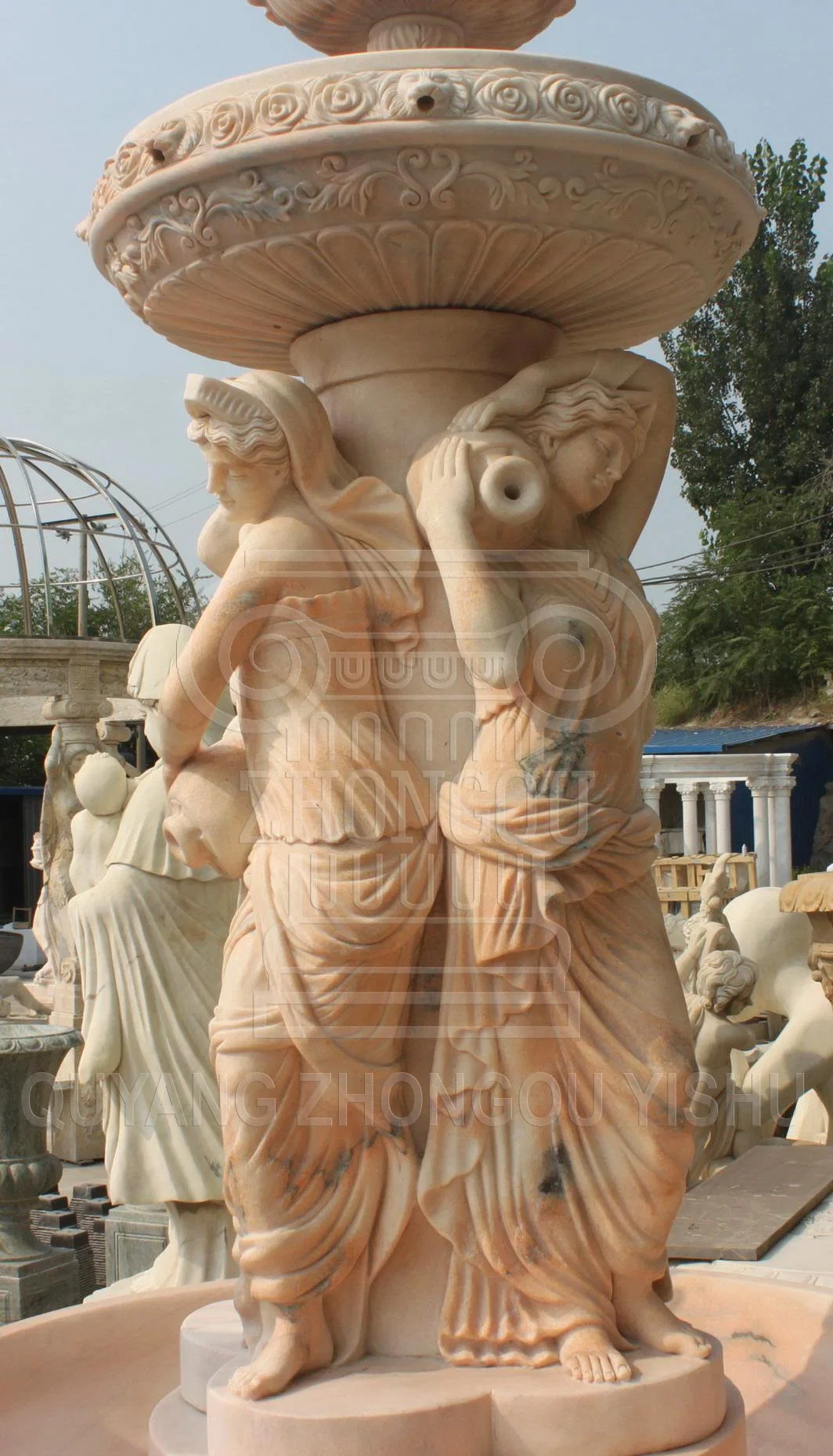 Marble Stone Carving Water Fountain, Garden Decoration