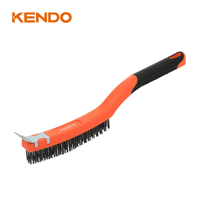 Kendo Steel Wire Brush with Scraper Great for Removing Paint and Rust as Well as for Tough Cleaning