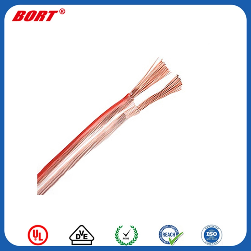 Stranded UL 2468 PVC 2pin Red Black Flat Ribbon Wire Cable