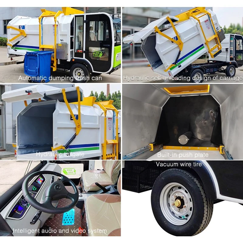 Factory Manufacturer Supplier Euro2 CE EEC 4X2 6.5cbm Hydraulic Collection Rubbish Trash Compator Compression Electric Garbage Truck