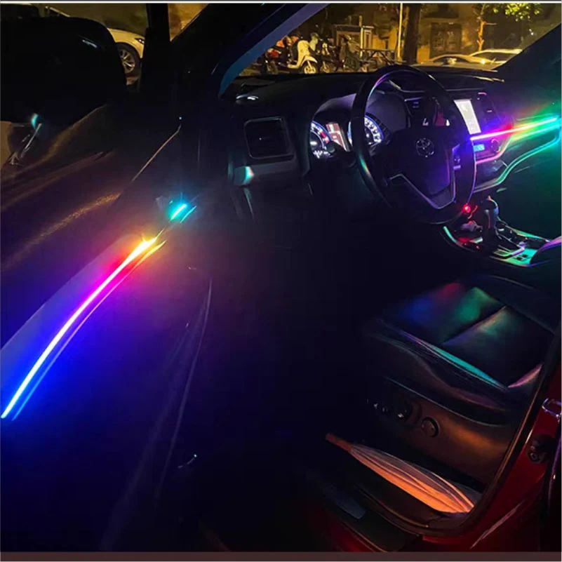 Controlo da APLICAÇÃO para telemóvel iluminação ambiente flexível Strip LED para automóvel Interior Luz ambiente