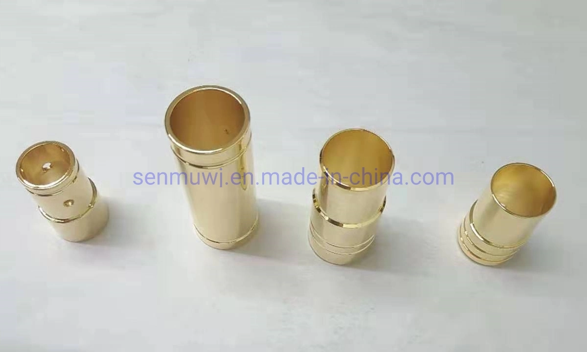 24K Gold-Plated CNC Machining Brass Part for Power Cable Connector