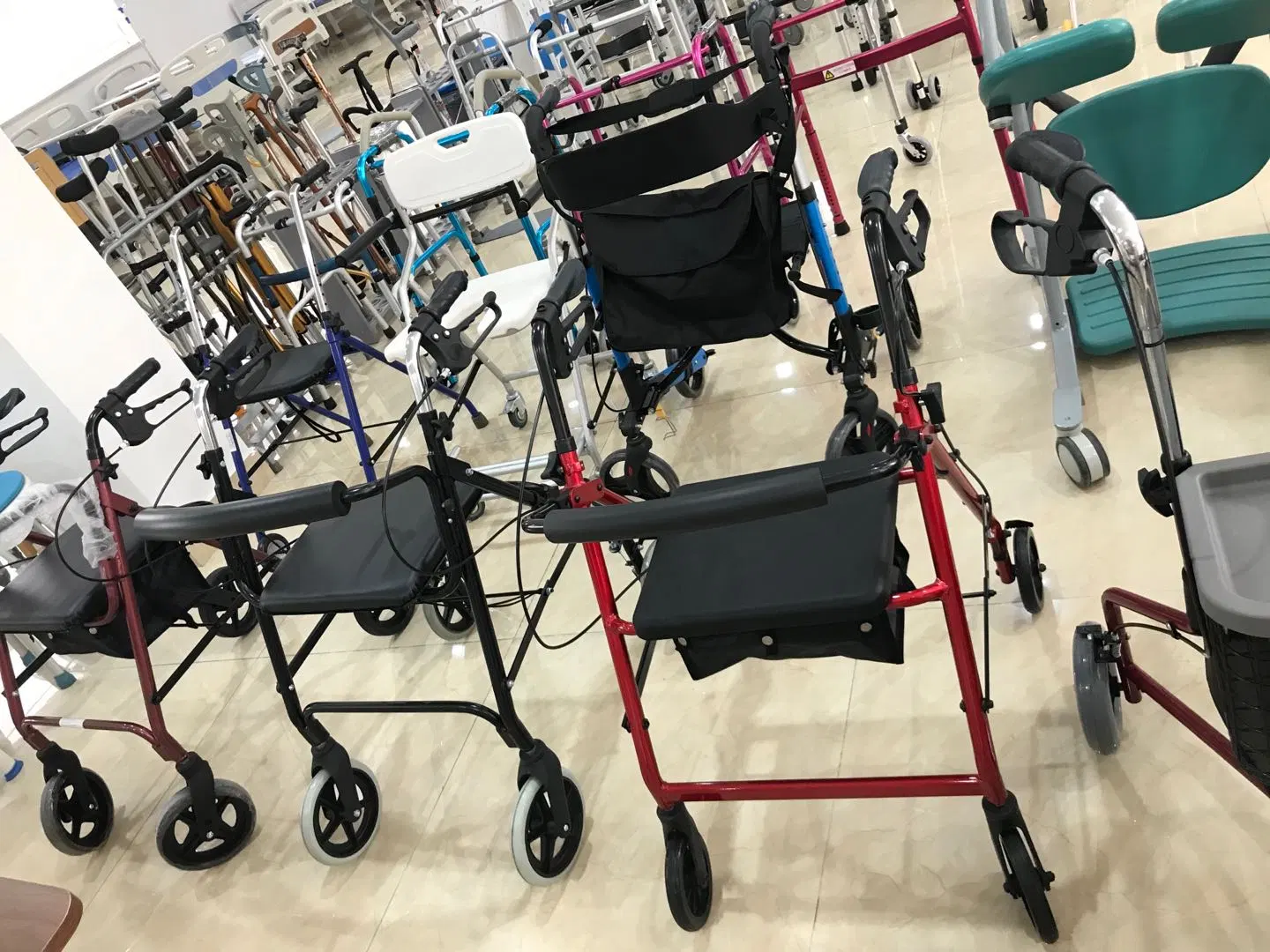 Rehabilitation Walking Shopping Rollator Walker with Seat for The Elderly