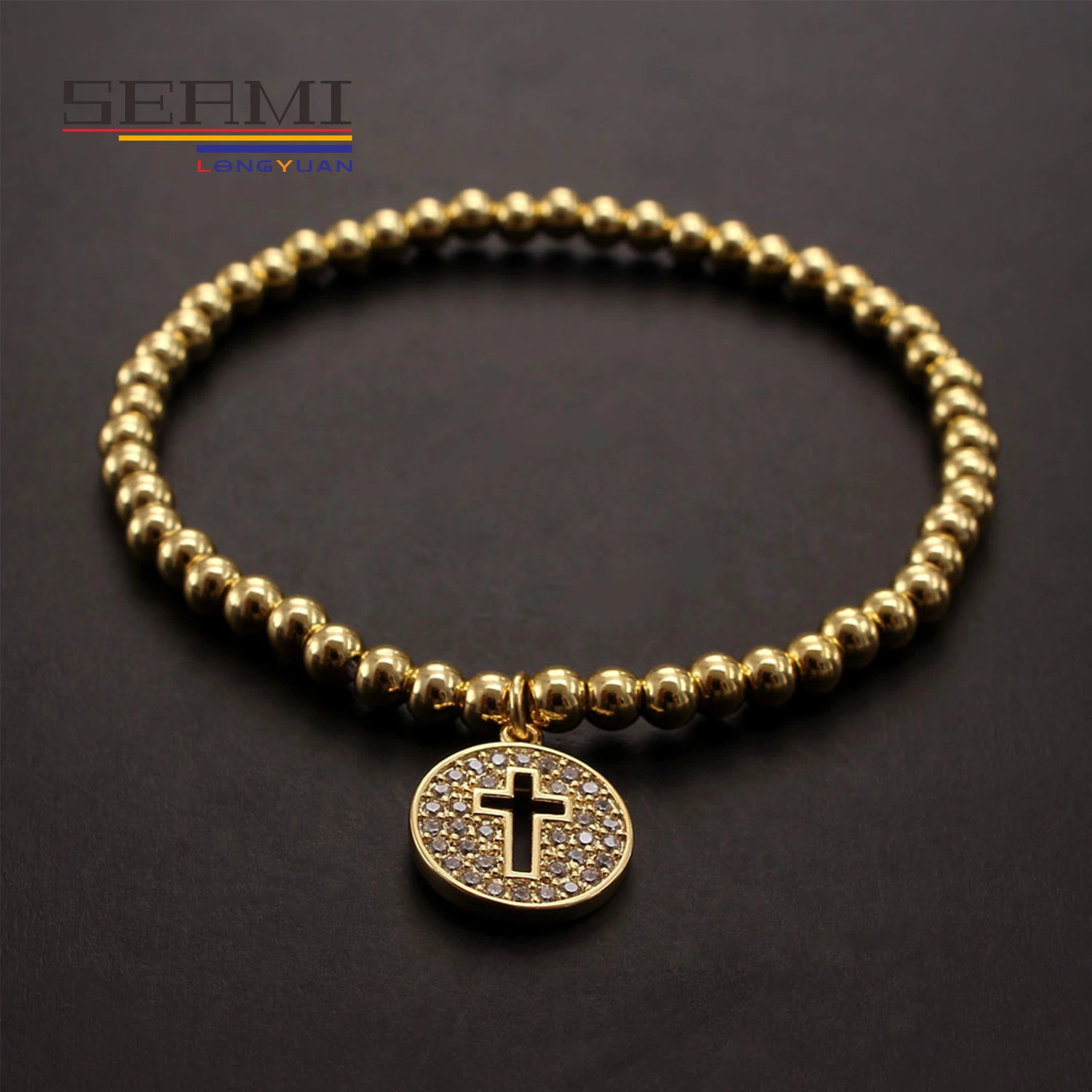 Antike Rosenkranz Perlen Rose Gold Kette Armreif Charm Herren Armbänder