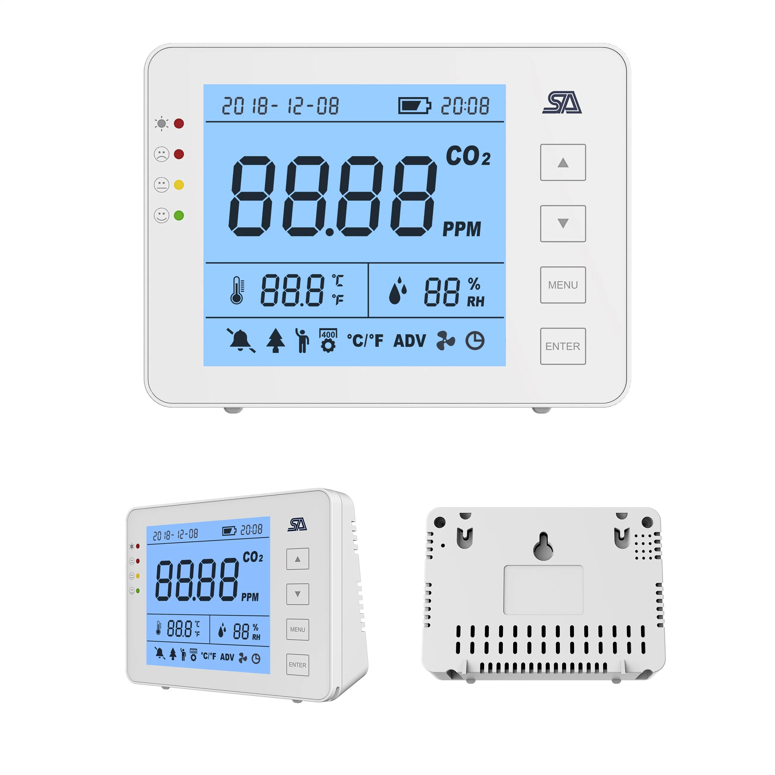 Aqi Monitor de calidad del aire interior de la controladora de ventilación de CO2