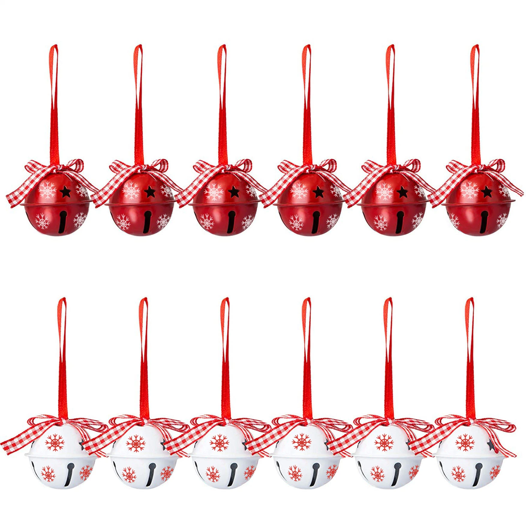 12PCS/Set Manufacturer Supply Christmas Bell Household Handicraft Pendant Christmas Bells