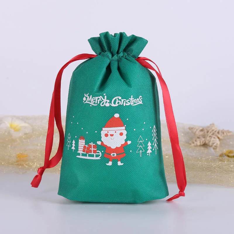 La flanelle de Noël Fu sac de bonbons de fruits de la paix rouge sac cadeau de mariage coulisse Bundle collection de cadeaux de poche