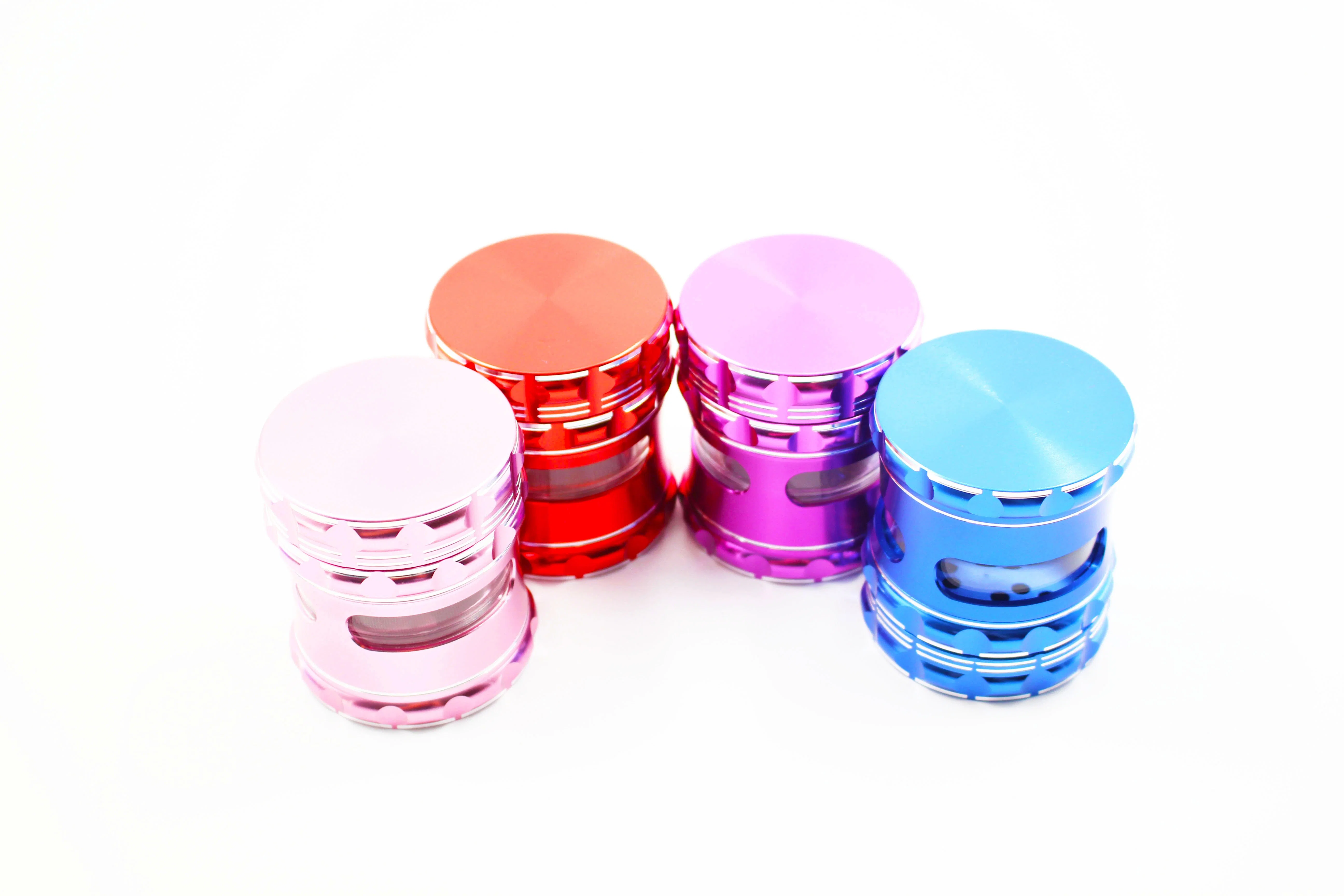 Bros 60mm 4lays Smoking Accessories Colorful Cool New Style Fishion Herb Metal Grinder with Individual Package