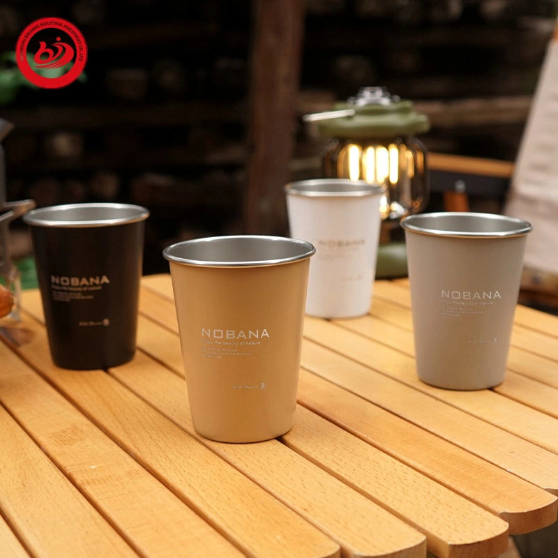 Stainless Steel Mug Cup Beer Korean Laser Logo Set Coffee Milk Tea Picnic Campain