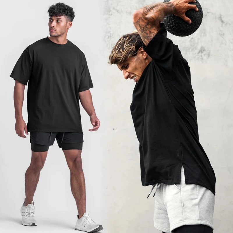 Wholesale/Supplier Casual Loose Fit Basic Style Cotton T-Shirts Sports Top, Midweight Athletic Running Shirt Classic Gym Tees Premium Mens T Shirts Streetwear