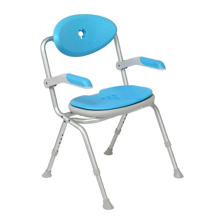 Folding Aluminum Toilet Shower Chair for Disabled People Aluminum Shower Commode Chair