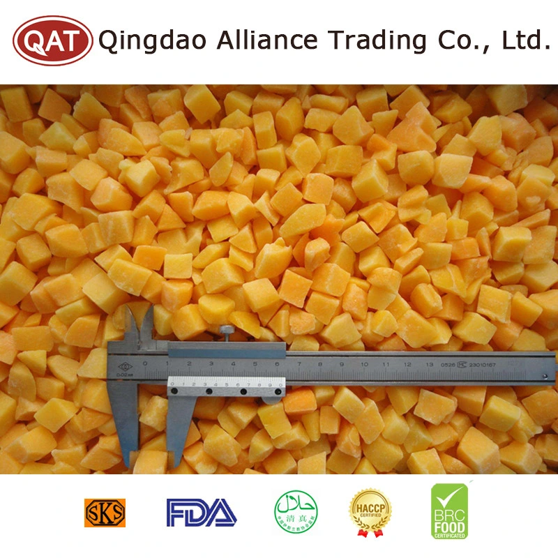 Global Hot Sale IQF Frutas congeladas Amarillo Peach Dados con Certificado BRC