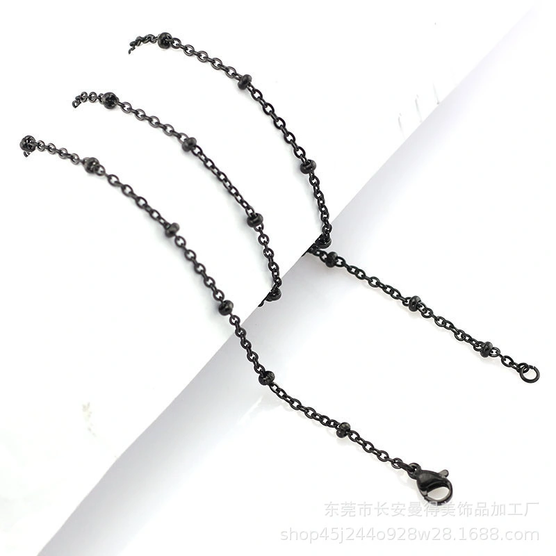Stainless Steel Chain 1.2mm/1.5mm/2.0mm Flat Cross Bead Chain Necklace