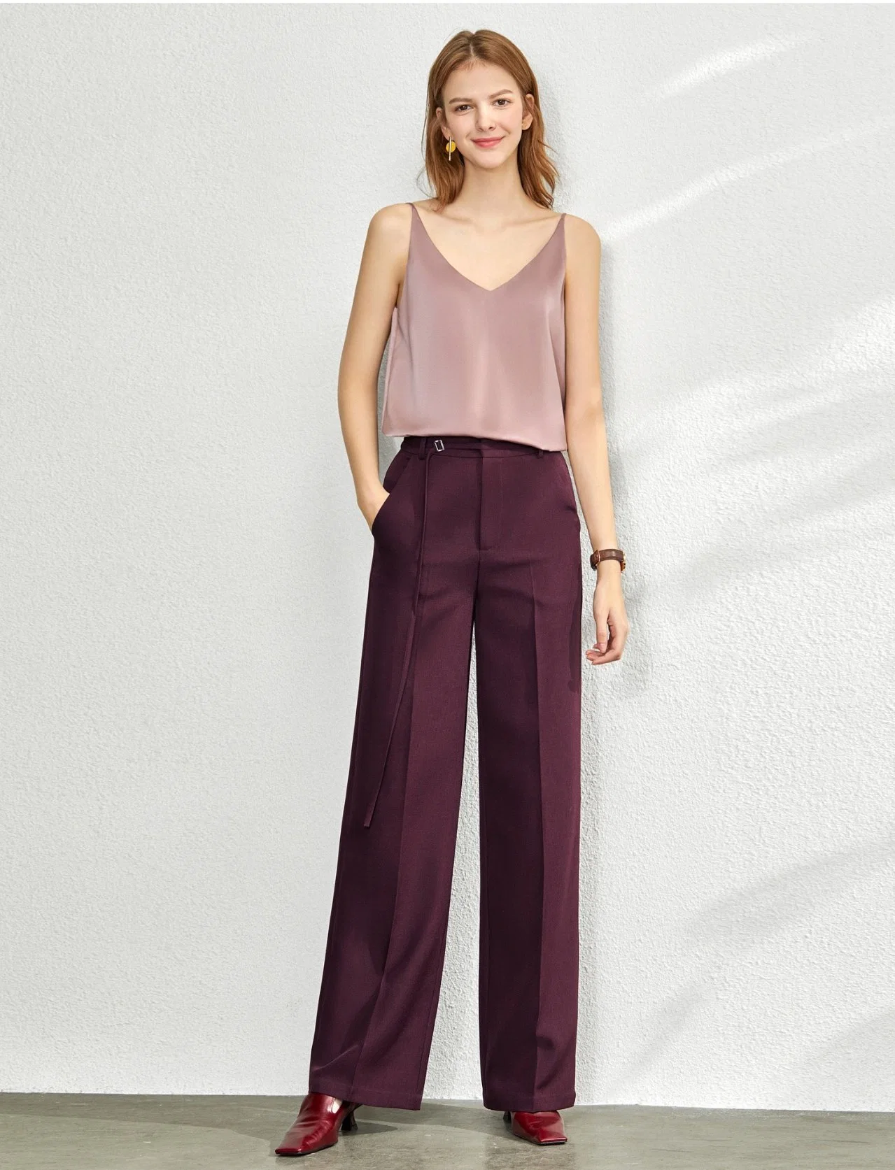 Fashion High quality/High cost performance  Summer High-Waist Slim Wide-Leg Pants for Ladies