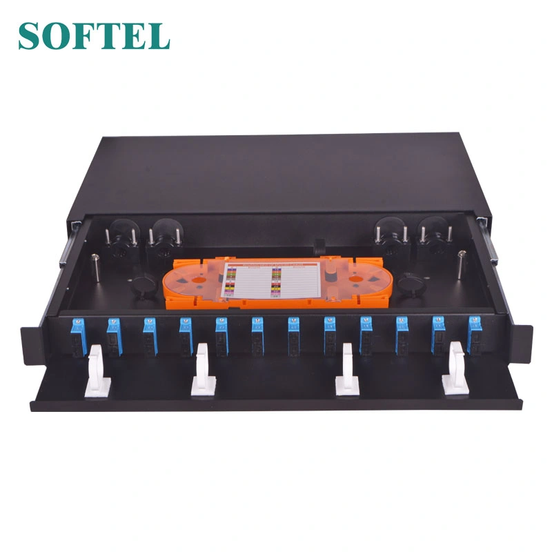 FTTH ODF 24 Core Sc APC UPS ODF Patch Panel Fibra Optica 1u ODF Optical Fiber Distribution Frame